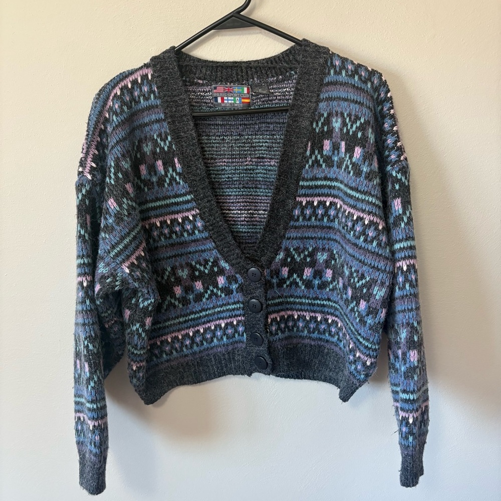 Vintage Paris Sport Club Cardigan L